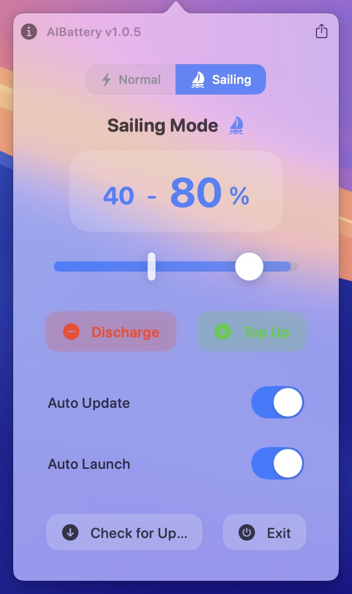 AIBattery App Interface